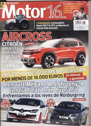 Coches: REVISTA MOTOR 16 N&ordm; 1638 A&Ntilde;O 2015. COMPARATIVA: RENAULT MEGANE RS TROPHY R Y SEAT LEON CUPRA SC.