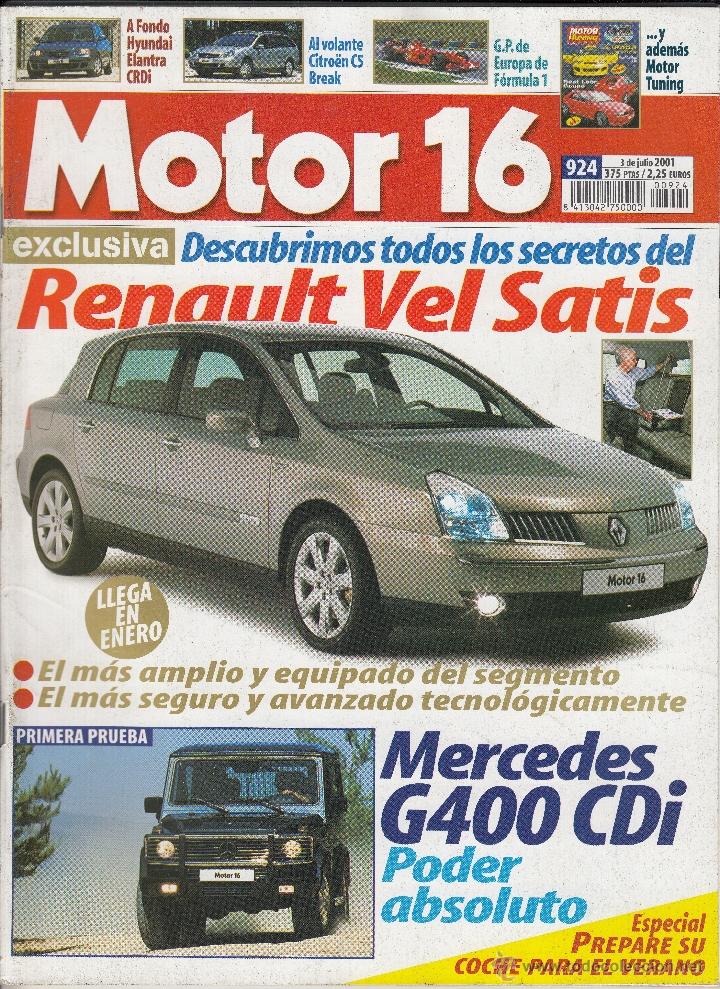 Coches: REVISTA MOTOR 16 N&ordm; 924 A&Ntilde;O 2001. PRUEBA: MERCEDES G400 CDI. HYUNDAI ELANTRA CRDI.