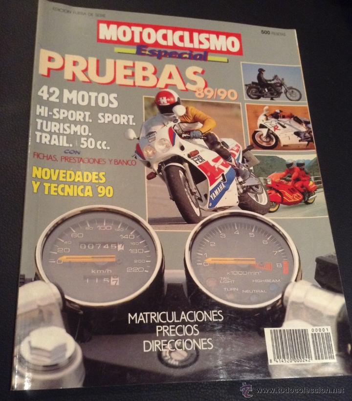 Cars: revista motociclismo especial pruebas n&ordm; 1 89-90 1989-1990 fichas tecnicas y banco de pruebas