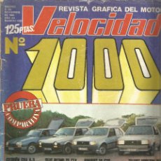 Coches: REVISTA VELOCIDAD Nº 1000 8/11/1980 REVISTA GRÁFICA DEL MOTOR (VER FOTOS)