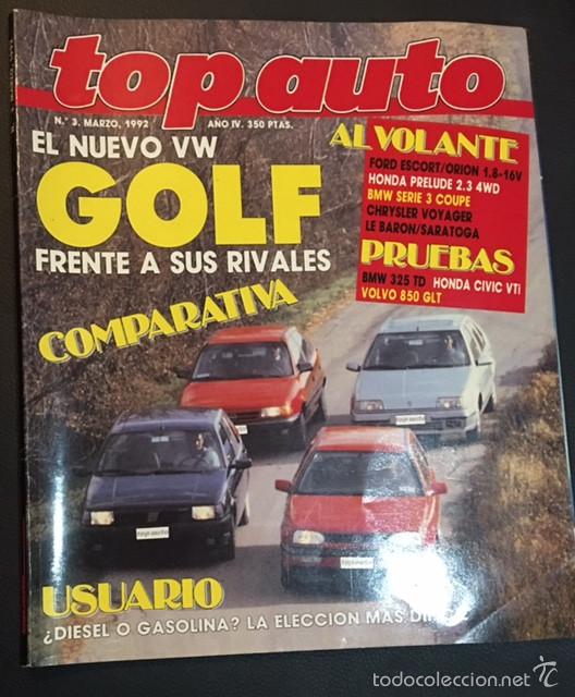 Coches: revista top auto n&ordm; 3 marzo 1992 honda civic vti volvo 850 glt bmw 325 td