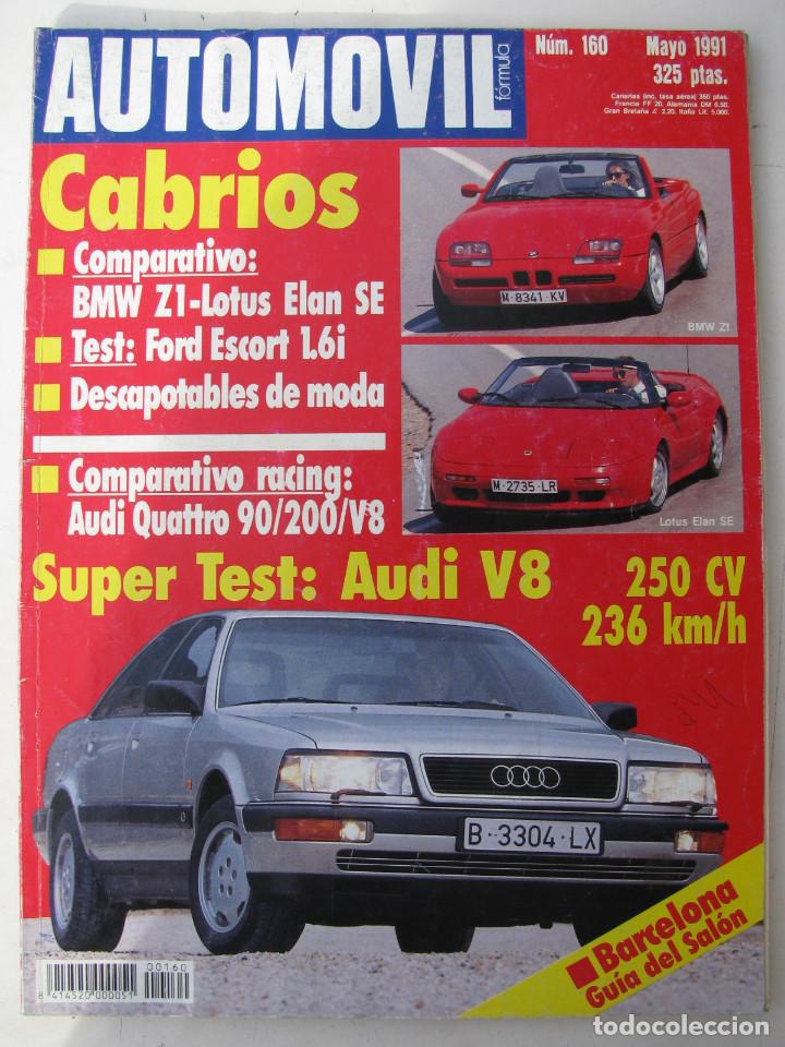 Coches: REVISTA AUTMOVIL N&ordm; 160 - MAYO 1991 - FOTO SUMARIO - BMW Z1 - LOTUS ELAN SE -AUDI QUATTRO 90-200-V8