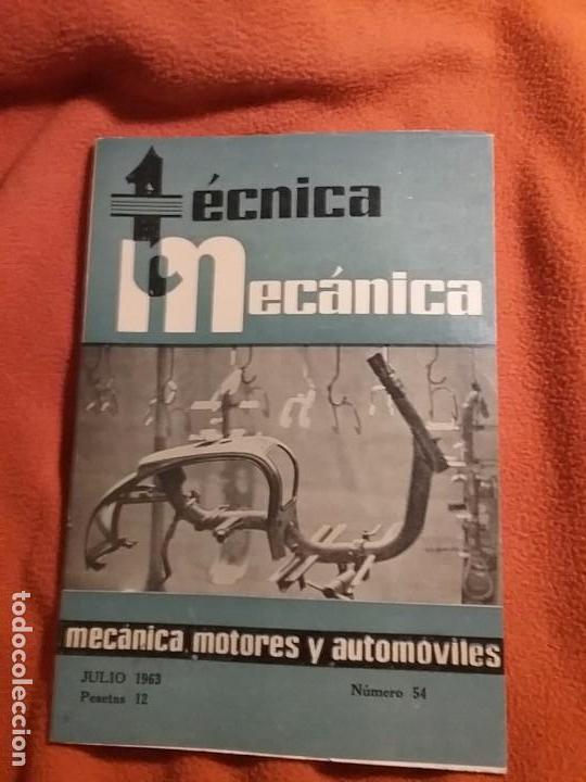 Voitures: N&deg; 54 julio 1963. T&eacute;cnica mec&aacute;nica motores y autom&oacute;viles. Ceac.