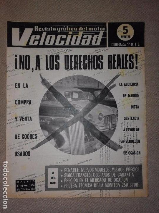 Coches: Velocidad n&ordm; 260 (3-9-1966) Glas 1004 y 1304, Montesa 250 Sport, Simca 1501, Renault 16 y 8 Gordini