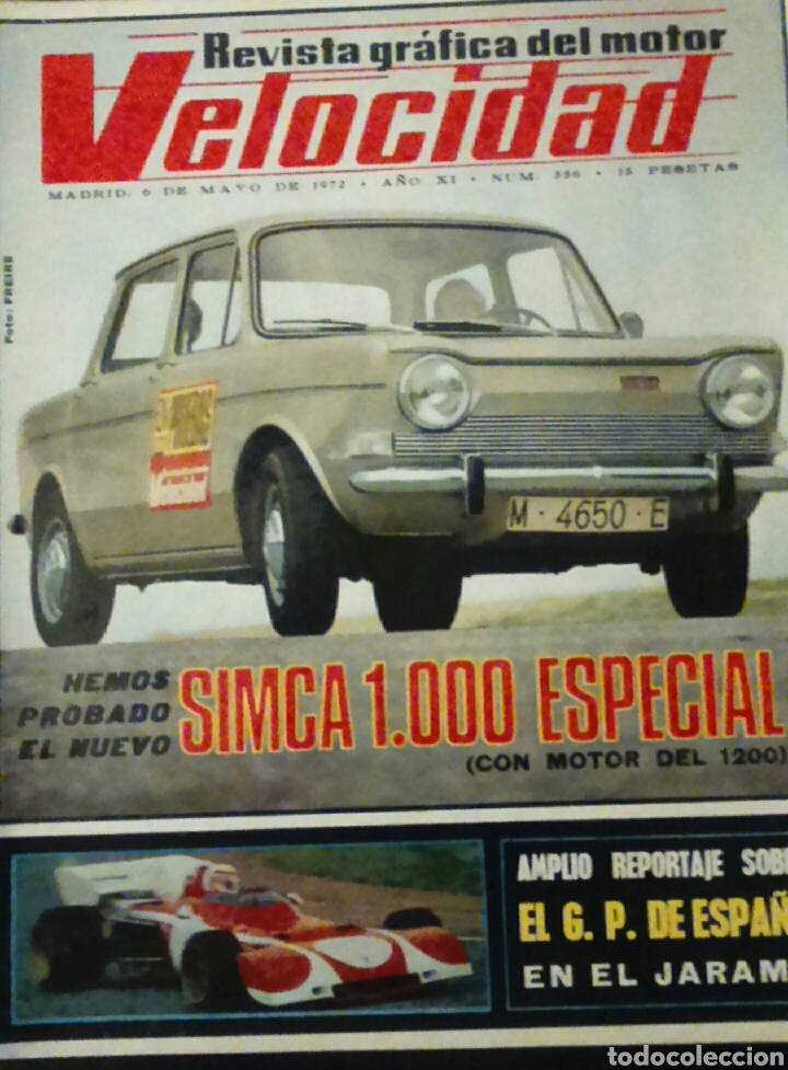 Coches: Revista velocidad n&uacute;mero 556 de 1972 Simca 1000 automovil