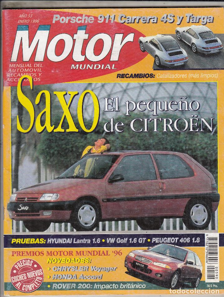 Coches: REVISTA MOTOR MUNDIIAL N&ordm; 590 A&Ntilde;O 1996. PRUEBA: HYUNDAI LANTRA 1.6. VW GOLF 1.6 GT. PEUGEOT 406 1.8