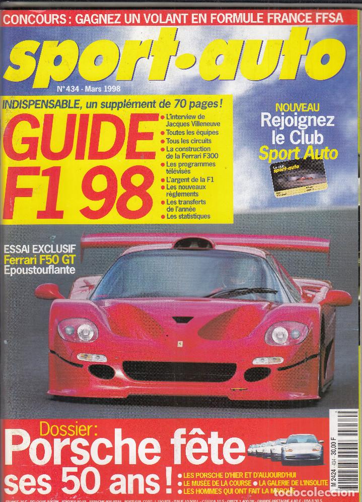 Coches: REVISTA SPORT AUTO FRANCES N&ordm; 434 A&Ntilde;O 1998. DOSSIER:PORSCHE. ENSAYO: FERRARI F50 GT.HONDA INTEGRA R.