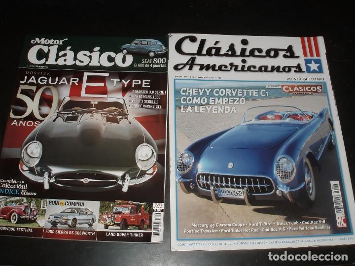 Coches: REVISTA COCHES CLASICOS AMERICANOS,MOTOR CLASICO,JAGUAR CORVETTE, 2 REVISTAS