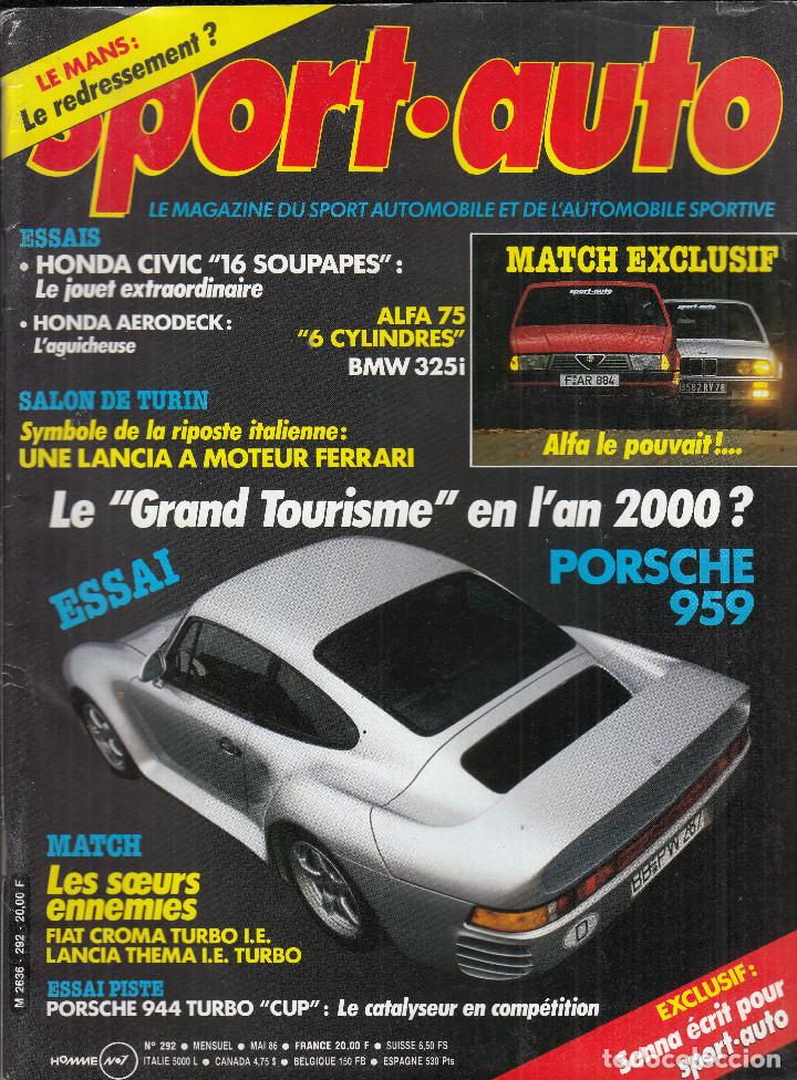 Coches: REVISTA SPORT AUTO FRANCES N&ordm; 292 A&Ntilde;O 1986. PRUEBA: HONDA ACCORD 2.0 EXI AERODECK..COMP: BMW 325I