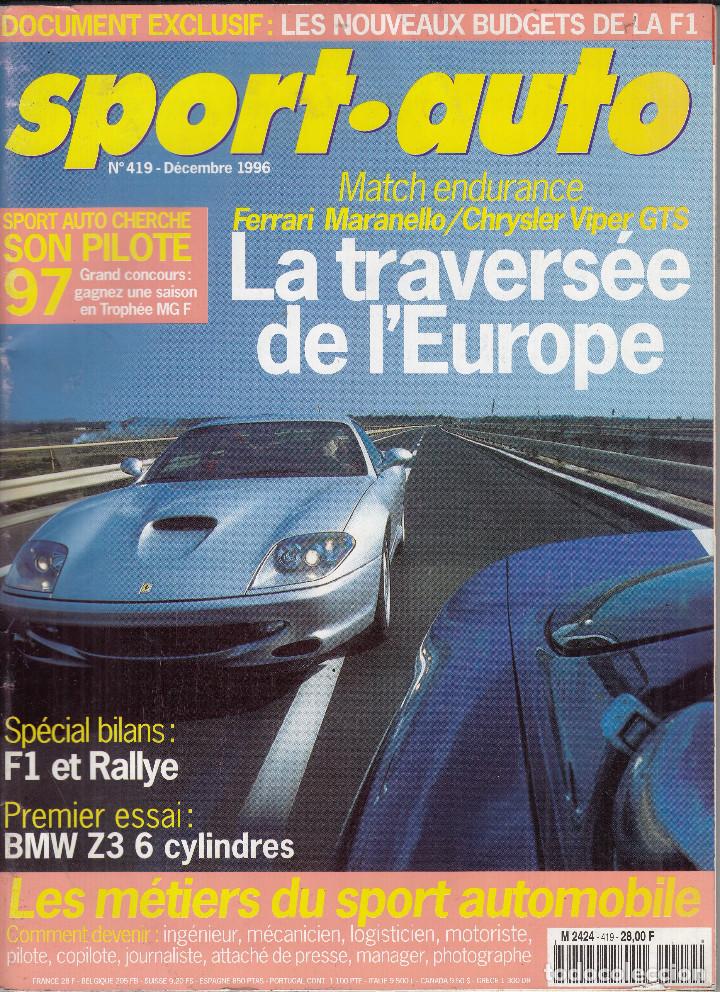 Coches: REVISTA SPORT AUTO FRANCES N&ordm; 419 A&Ntilde;O 1996. PRU: AUDI S8. COMP: JAGUAR XK8 Y MERCEDES CL 420.