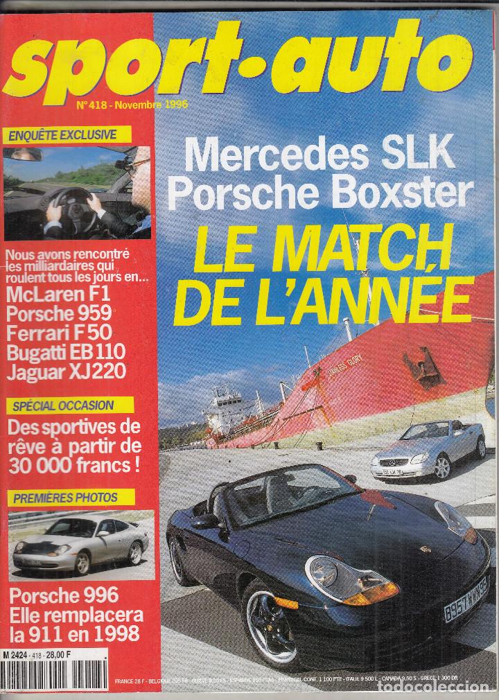 Coches: REVISTA SPORT AUTO FRANCES N&ordm; 418 A&Ntilde;O 1996. PRU: PEUGEOT 406 V6 SVF. BMW M3 HARTGE COMP: LOTUS V8