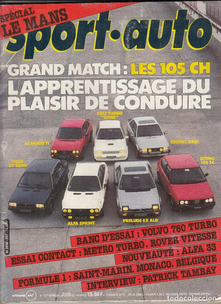 Coches: REVISTA SPORT AUTO FRANCES N&ordm; 257 A&Ntilde;O 1983. COMP: FORD ESCORT XR3I, ALFASUD TI QUADRIFOGLIO VERDE.