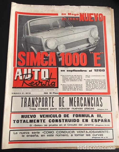 Carros: auto revista semanario del motor numero 391 1968 trimak renault 8 ts simca 1000 e