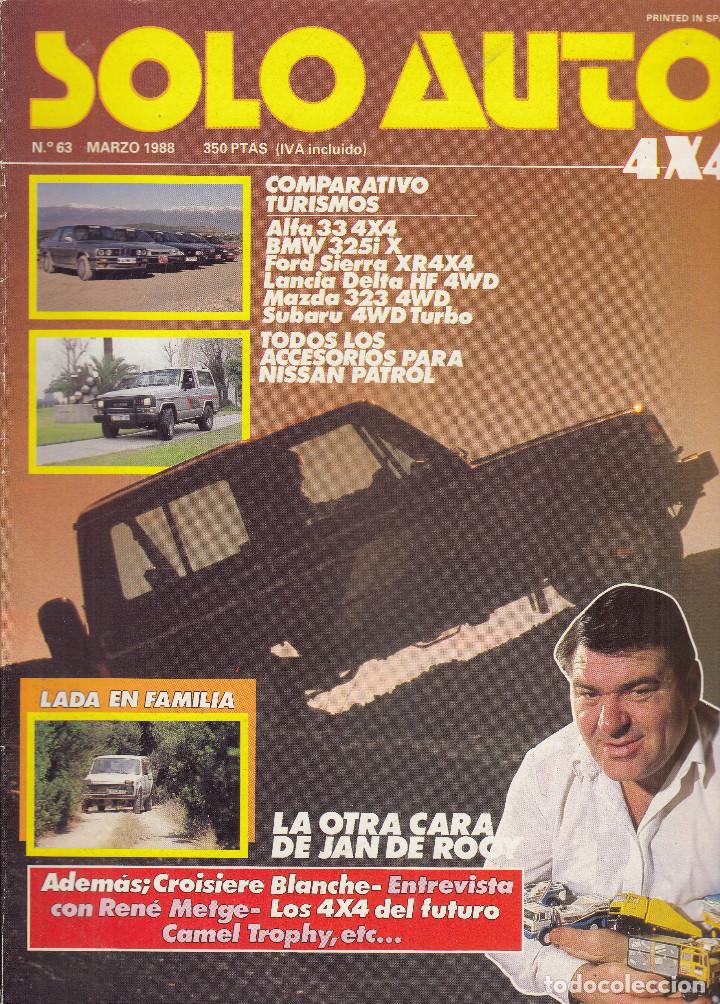 Coches: REVISTA SOLO AUTO 4X4 N&ordm; 63 A&Ntilde;O 1988. COMP: LANCIA DELTA HF 4WD, MAZDA 323 1.6I 4WD, BMW 325 IX