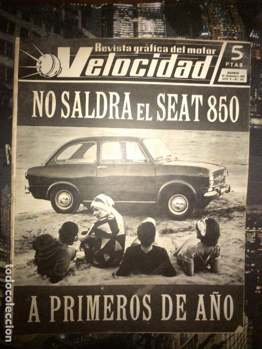 Coches: Velocidad n&ordm; 223 (18-12-1965) Seat 850, Barreiros, Pegaso, Peugeot BBY-FS, Mazda-Cosmo, Ganvam, ITV