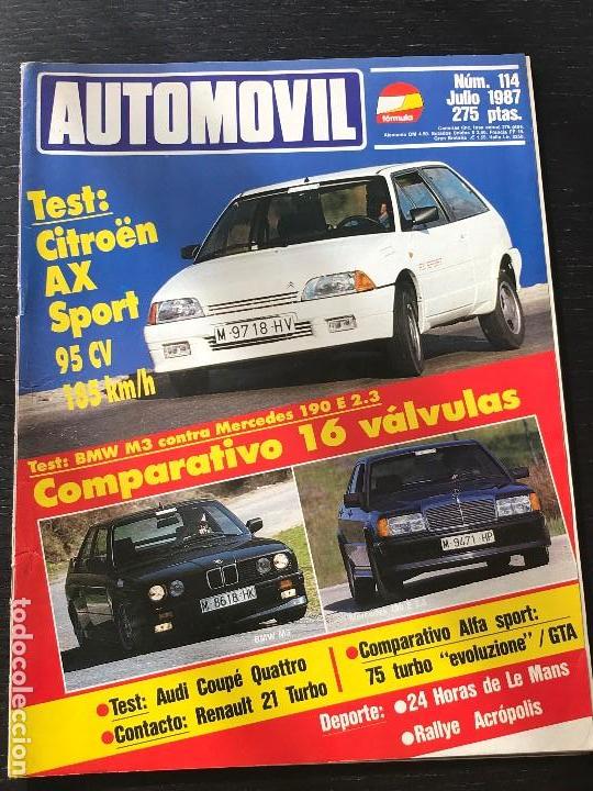 Coches: AUTOMOVIL N&ordm; 114 - CITROEN AX SPORT BMW M3 MERCEDES 190 AUDI COUPE QUATTRO RENAULT 21 TURBO ALFA 75