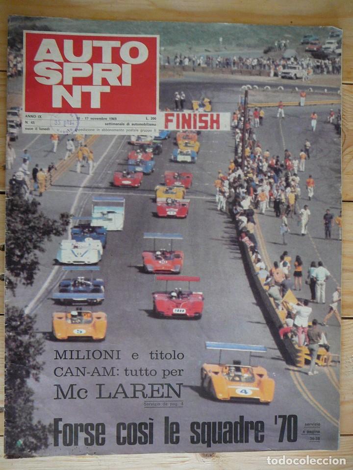 Coches: Revista Auto Sprint.1969. Automovilismo. Ferrari, Mc Laren, Pontiac.