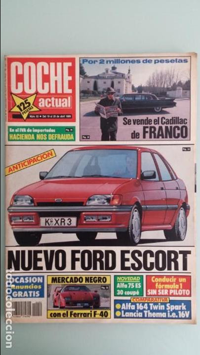 Coches: Revista Coche Actual 53 1989 Ferrari F40, Alfa 75 Coupe SZ, Renault 11 Turbo, Alfa 164, Daihatsu
