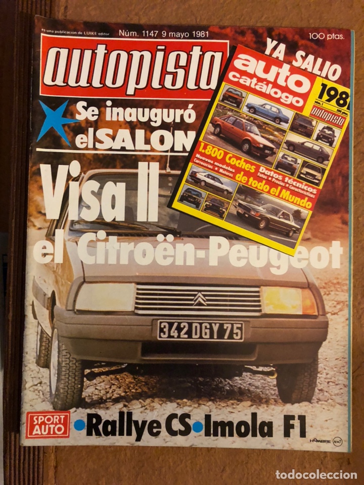 Coches: AUTOPISTA N&deg; 1147 (MAYO 1981). VISA II, RALLYE CS, F&Oacute;RMULA 1 IMOLA,...