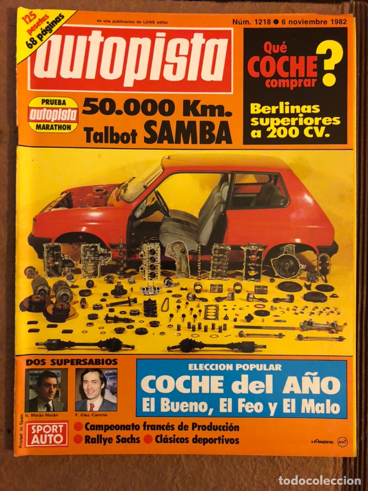 Coches: AUTOPISTA N&deg; 1218 (NOVIEMBRE 1982). TALBOT SAMBA, COCHE DEL A&Ntilde;O, CL&Aacute;SICOS DEPORTIVOS,...