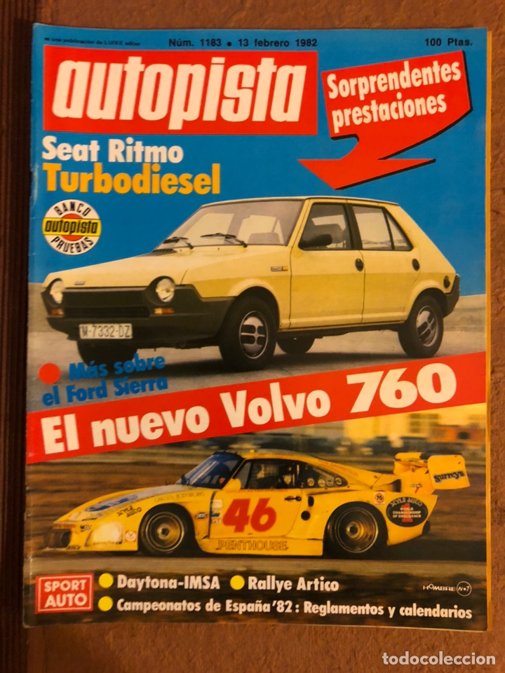 Coches: AUTOPISTA N&deg; 1183 (FEBRERO 1982). SEAT RITMO, FORD SIERRA, VOLVO 760, RALLYES,...