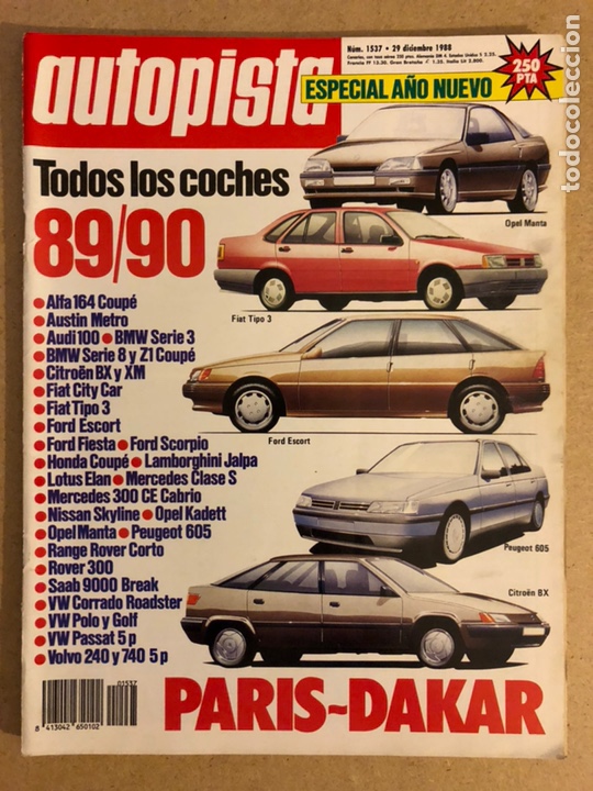 Auto: AUTOPISTA N&deg; 1537 (DICIEMBRE, 1988). ESPECIAL A&Ntilde;O NUEVO. TODOS LOS COCHES 89/90.