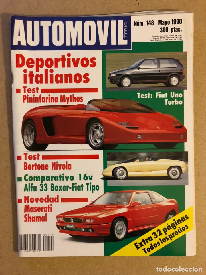 Coches: AUTOM&Oacute;VIL N&deg; 148 (MAYO 1990). PINIFARINA MYTHOS, BERTONE NIVOLA, ALFA 33 BOXER Vs FIAT TIPO,MASERATI