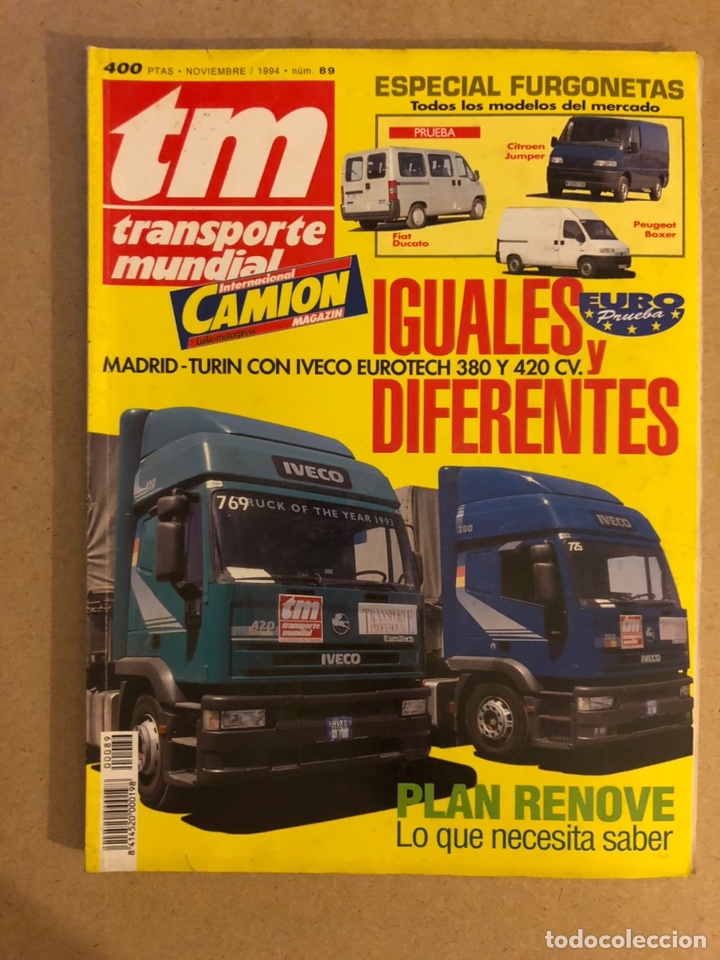 Autos: TM TRANSPORTE MUNDIAL N&deg; 89 (NOVIEMBRE 1994). IBECO EUROYECH 380y 420cv, ESPECIAL FURGONETAS (DUCATO
