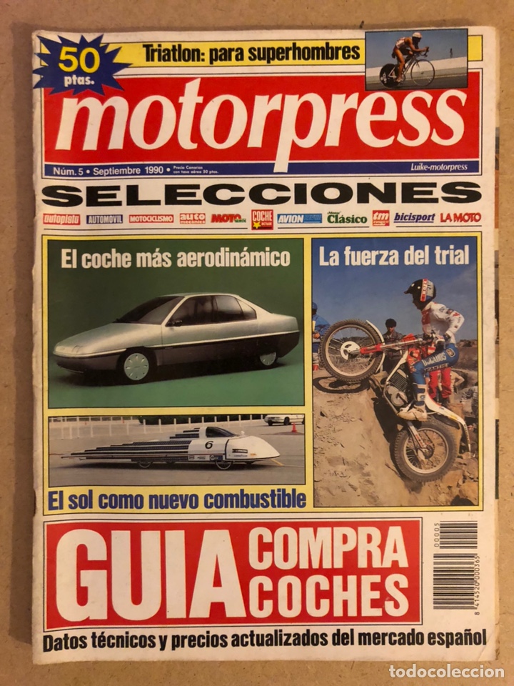 Autos: MOTORPRESS N&deg; 5 (SEPTIEMBRE 1990). EL COCHE M&Aacute;S AERODIN&Aacute;MICO, TRIAL, SCOOTERS, EVOLUCI&Oacute;N SEAT,...