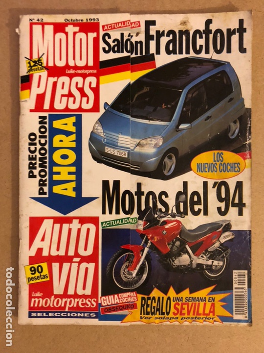 Voitures: MOTORPRESS N&deg; 42 (OCTUBRE 1993). SAL&Oacute;N DE FRANCFORT, MOTOS DEL A&Ntilde;O &lsquo;94,FERRARI FZ93 ZAGATO,..