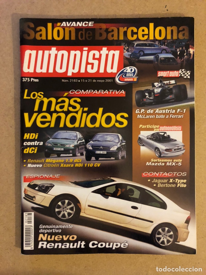 Coches: AUTOPISTA N&deg; 2183 (2001). MAZDA MX-5, JAGUAR X-TYPE, BERTONE FILO, RENAULT COUP&Eacute;,...