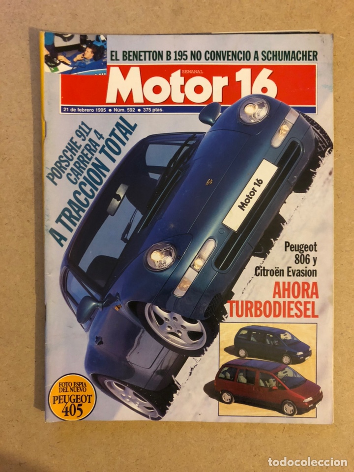 Coches: MOTOR 16 N&deg; 592 (1995). PORSCHE 911 CARRERA 4, BENETTON DE SCHUMACHER, PEUGEOT 806 Vs CITRO&Euml;N EVASIO