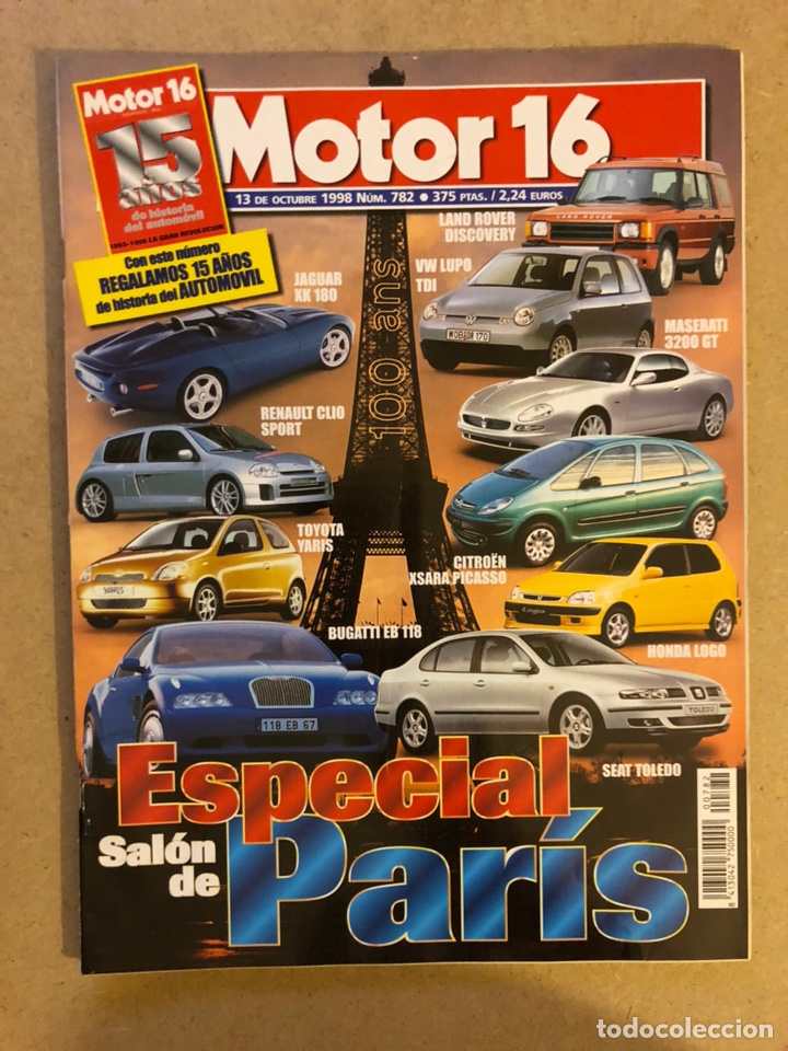 Coches: MOTOR 16 N&deg; 782 (1998). JAGUAR XK180, RENAULT CLIO SPORT, MASERATI 3200 GT, BUGATTI EB 118,...