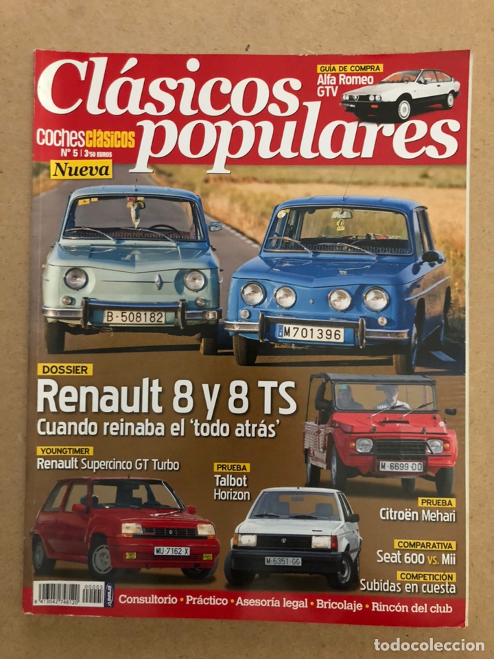 Auto: COCHES CL&Aacute;SICOS N&deg; 5 (2012). DOSSIER RENAUL 8 y 8 TS, RENAULT SUPERCINCO GT TURBO, ALFA ROMEO GTV,..