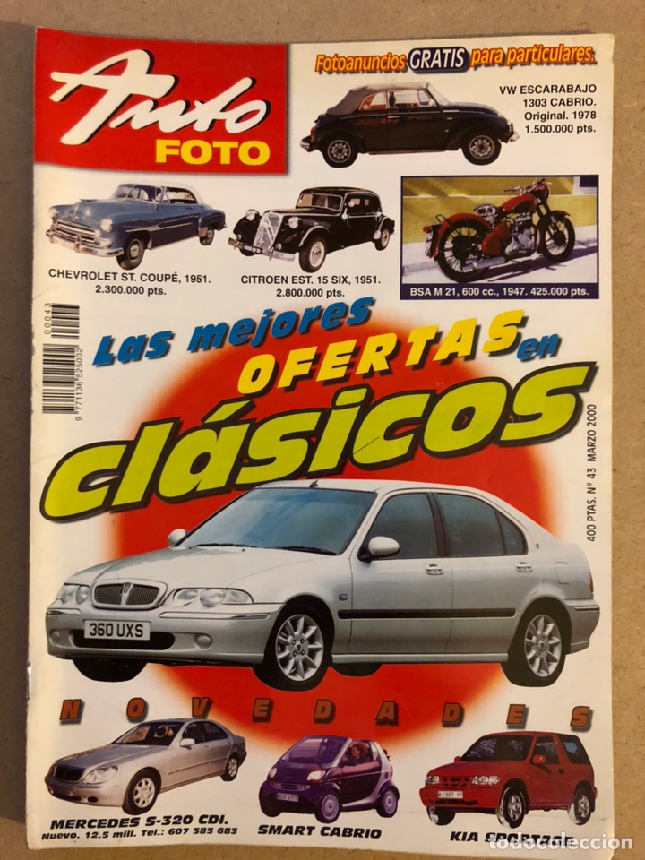 Voitures: AUTO FOTO N&deg; 43 (2000). CL&Aacute;SICOS, DEPORTIVOS, MOTOS,...