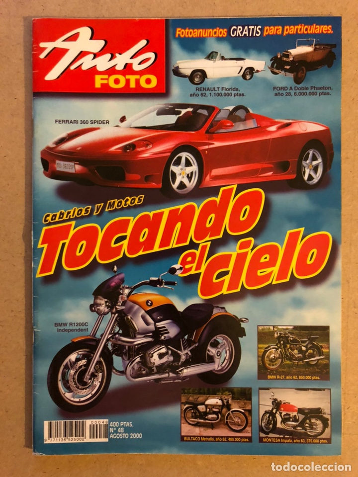 Voitures: AUTO FOTO N&deg; 48 (2000). FERRARI 360 SPIDER, BMW M3, RIEJU SUPERMOTARD, BMW R1200 C, CL&Aacute;SICOS,..