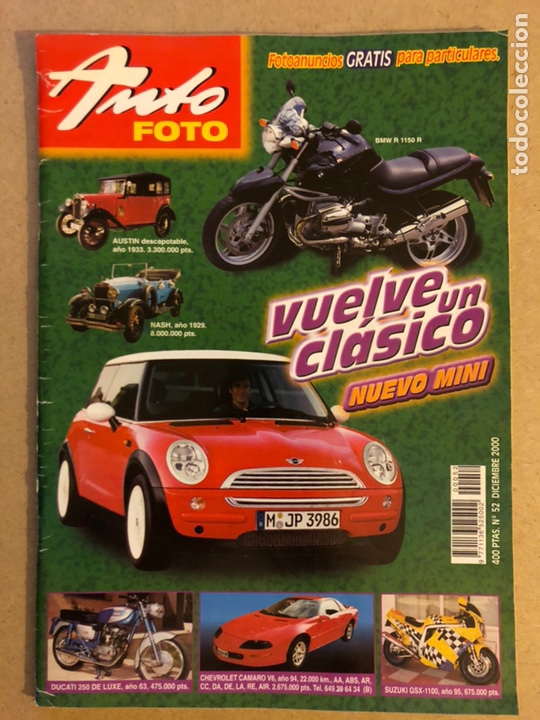Coches: AUTO FOTO N&deg; 52 (2000). PORSCHE CARRERA GT, ALFA 166 2.0 T.S. OPEL ASTRA COUP&Eacute;, CL&Aacute;SICOS, DEPORTIVOS