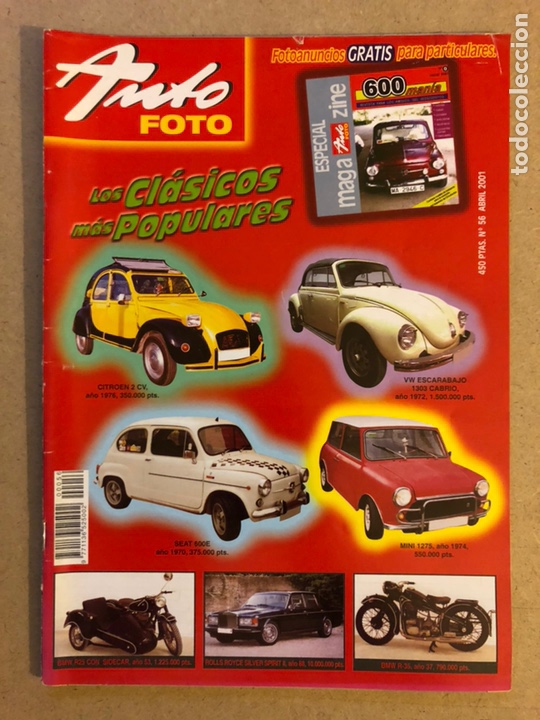 Voitures: AUTO FOTO N&deg; 56 (2001). COCHES CL&Aacute;SICOS M&Aacute;S POPULARES.