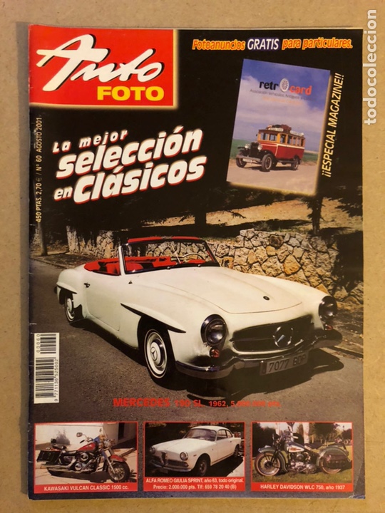 Autos: AUTO FOTO N&deg; 60 (2001). ESPECIAL RETROCARD, CL&Aacute;SICOS, DEPORTIVOS, DESCAPOTABLES, MOTOS,..