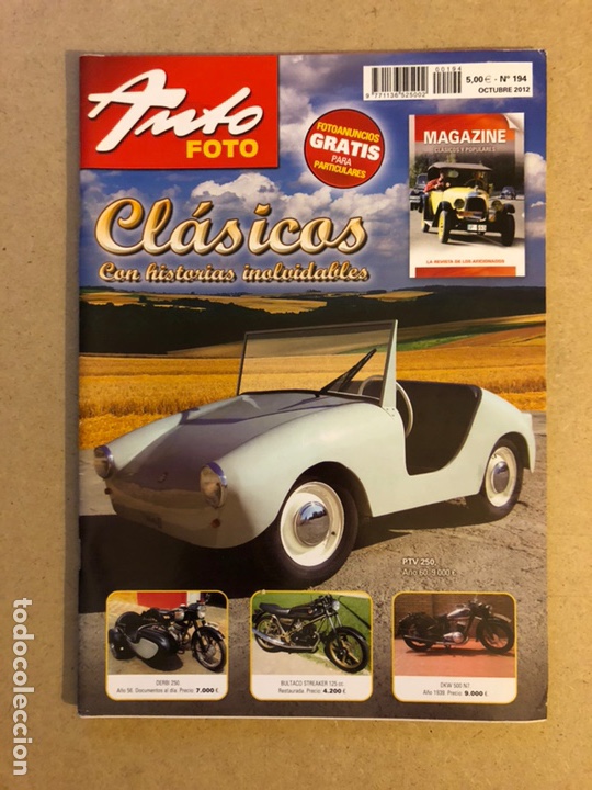 Voitures: AUTO FOTO N&deg; 194 (2012). CL&Aacute;SICOS, HIST&Oacute;RICOS, DEPORTIVOS, MOTOS CL&Aacute;SICAS,...