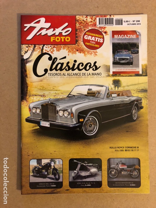 Cars: AUTO FOTO N&deg; 206 (2013). CL&Aacute;SICOS, HIST&Oacute;RICOS, DEPORTIVOS, MOTOS CL&Aacute;SICAS,...