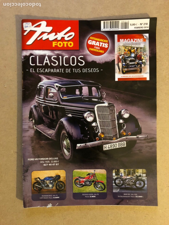 Auto: AUTO FOTO N&deg; 210 (2014). CL&Aacute;SICOS, HIST&Oacute;RICOS, DEPORTIVOS, MOTOS CL&Aacute;SICAS,...