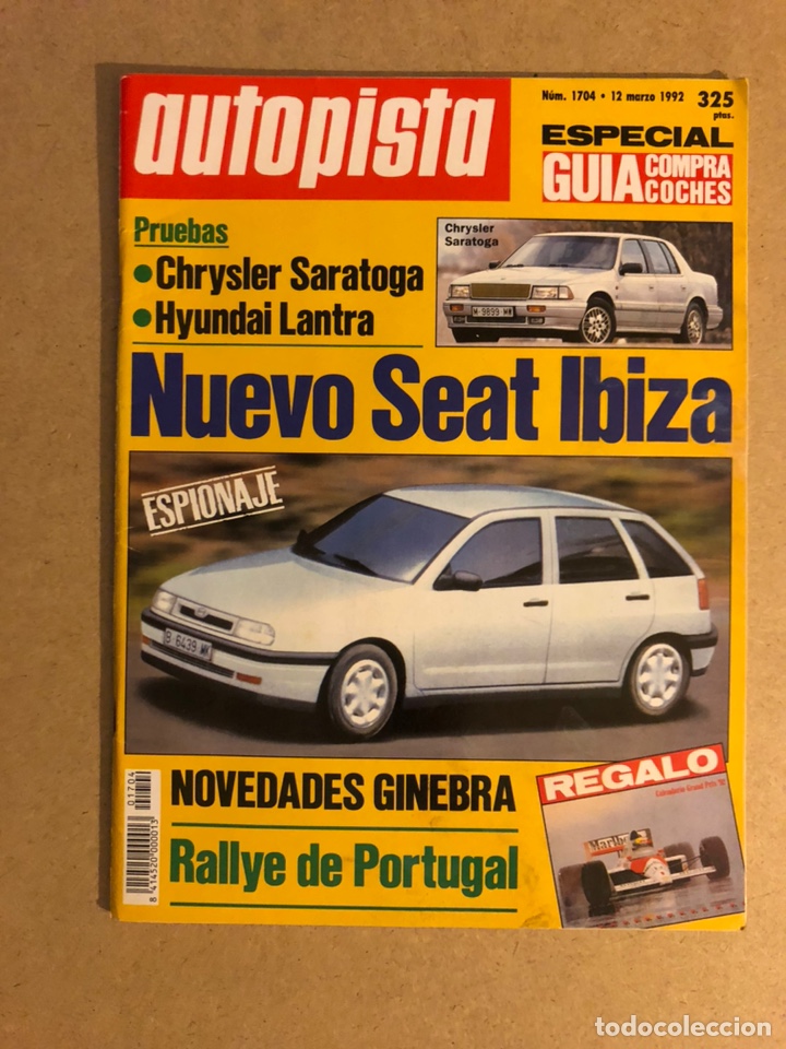 Coches: AUTOPISTA N&deg; 1704 (1992). SEAT IBIZA, CHRYSLER SARATOGA, HYUNDAI LANTRA, RALLYES,..