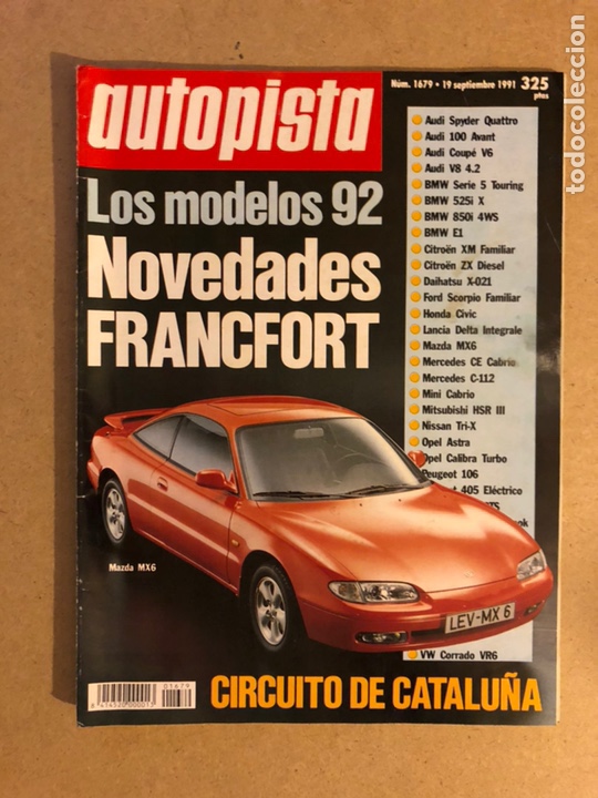 Carros: AUTOPISTA N&deg; 1679 (1991). AYDI SPIDER QUATTRO, AUDI 100 AVANT, AUDI COUP&Eacute; V6, AUDI V8 4.2, BMW SERIE