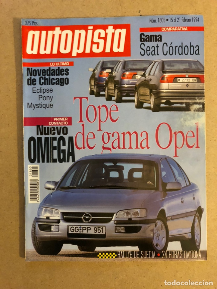 Autos: AUTOPISTA N&deg; 1805 (1994). GAMA SEAT C&Oacute;RDOBA, OPEL OMEGA, TOPE GAMA OPEL, RALLYES,..