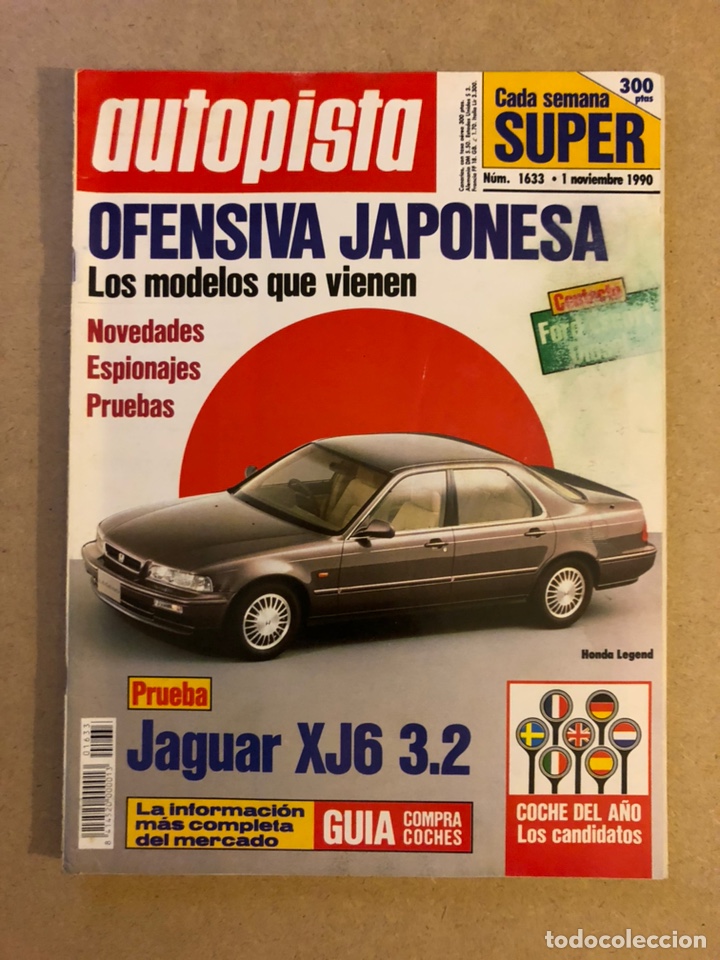 Coches: AUTOPISTA N&deg; 1633 (1990). JAGUAR XJ6 3.2, PONTIAC FIREBIRD, AYRTON SENNA CAMPE&Oacute;N,..