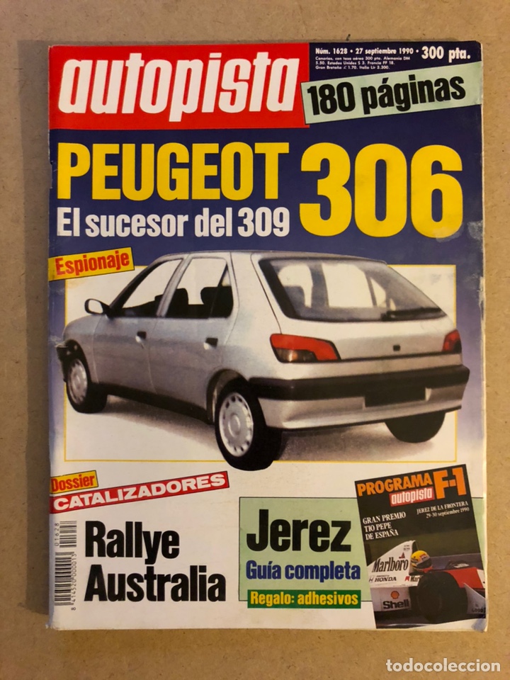 Coches: AUTOPISTA N&deg; 1628 (1990). ESPECIAL G.P. F&Oacute;RMULA 1 JEREZ, PEUGEOT 306, RALLYES,..
