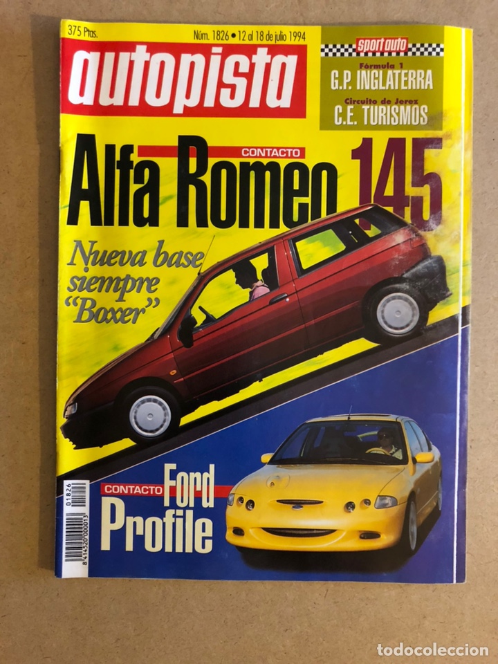 Coches: AUTOPISTA N&deg; 1826 (1994). ALFA ROMEO 145, LEXUS LS400, PEUGEOT 306 XND Y XTDT,...