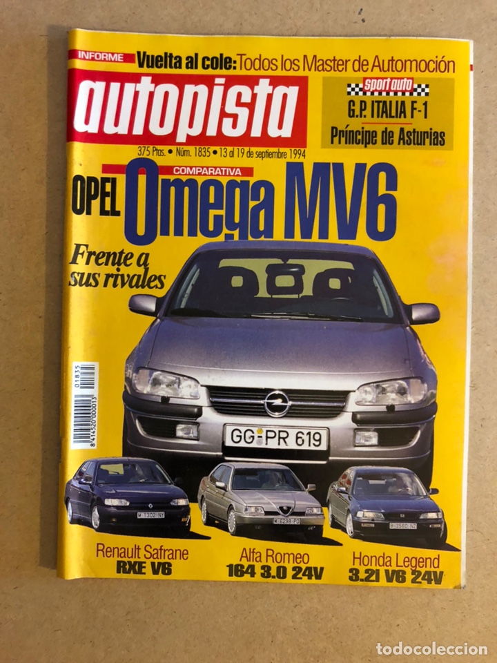 Coches: AUTOPISTA N&deg; 1935 (1994). OPEL OMEGA MV6, RENAULT SAFRANE RXE V6, ALFA ROMEO 164 3.0 24 V, HONDA LEG