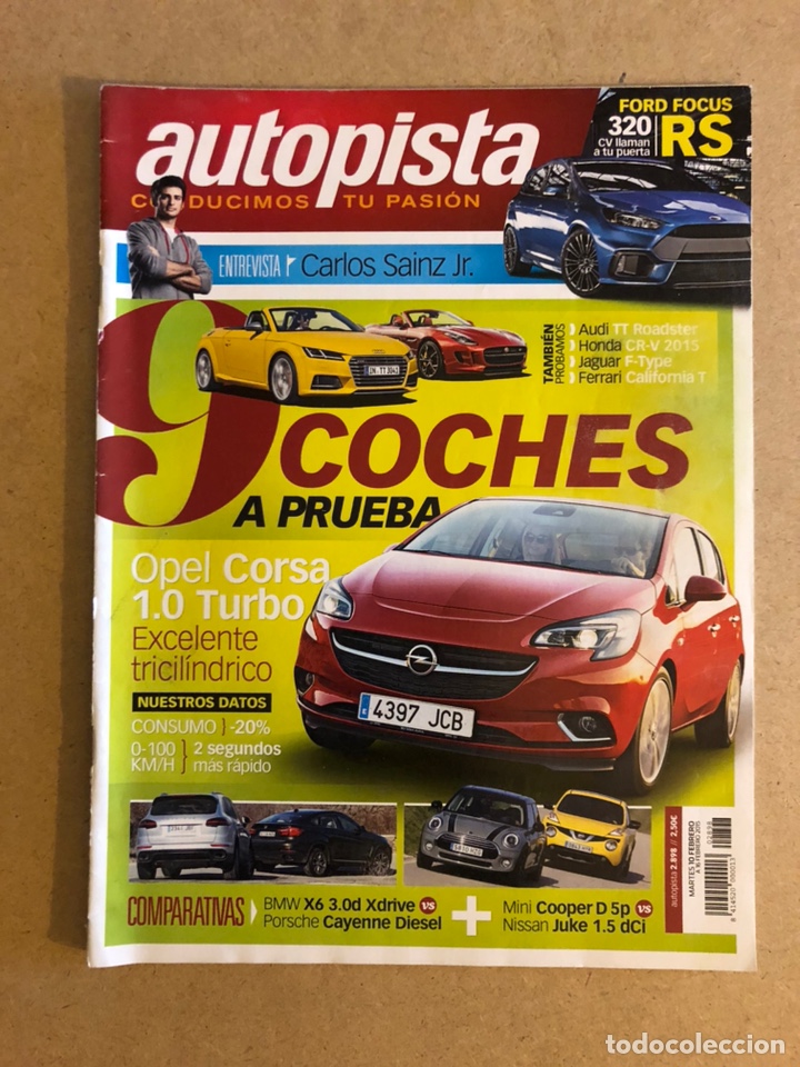 Coches: AUTOPISTA N&deg; 2898 (2015). AUDI TY ROADSTER, HONDA CR-V, JAGUAR F-TYPE, FERRARI CALIFORNIA T,..